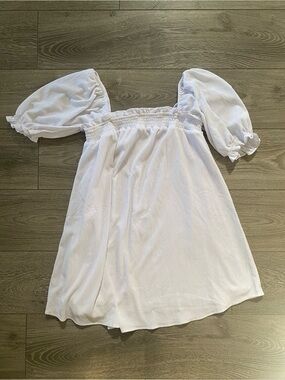 Sugarlips White Puff Sleeve Mini Dress